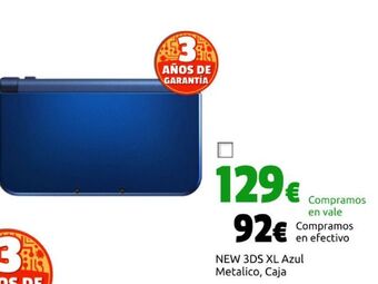 CeX New 3ds xl azul metalico, caja oferta
