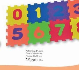 Toy Planet 01 567  alfombra puzzle foam números piezas 30x30 cm  12,99€ +12m oferta