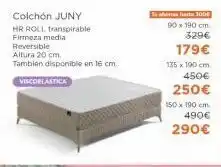 Hipermueble Colchón juny hr roll transpirable. firmeza media reversible altura 20 cm. también disponible en 16 cm. viscoelastica h oferta