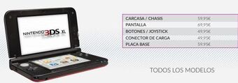 Game Nintendo 3ds.xl de b30 carcasa / chasis pantalla botones / joystick conector de carga placa base 59,95€ 69,95€ 49,9 oferta