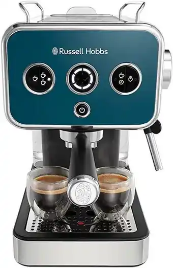 Amazon Russell hobbs - cafetera espresso distinctions ocean blue, presión 15 bares, café molido o cápsulas ese, calentador de ter... oferta