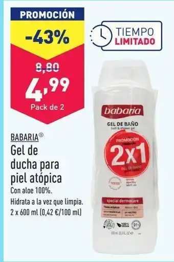 ALDI Gel de ducha para piel atópica babaria oferta