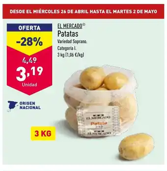 ALDI El Mercado Patatas oferta
