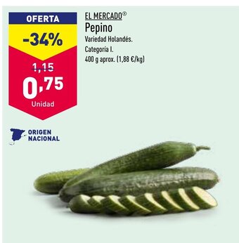 ALDI El Mercado Pepino oferta