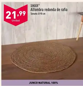 ALDI Sinder Alfombra Redonda De Rafia oferta