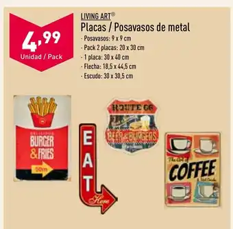 ALDI Living Art Placas /Posavasos De Metal oferta