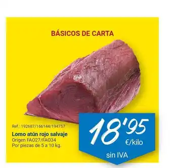 Makro Lomo atún rojo salvaje Por piezas de 5 a 10kg oferta
