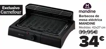 Carrefour Barbacoa de mesa eléctrica mandine oferta