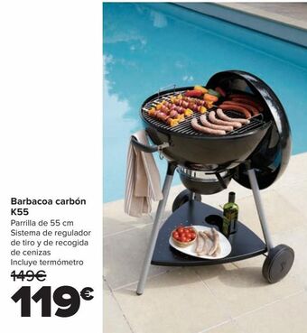 Carrefour Barbacoa carbón k55 oferta