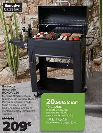 Carrefour Barbacoa de carbón ronda v20 oferta