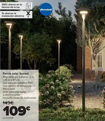 Carrefour Farola solar sunset oferta