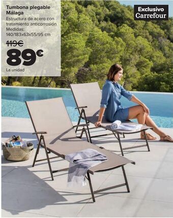 Carrefour Tumbona plegable málaga oferta
