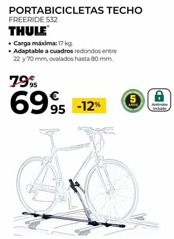 Feu Vert Portabicicletas de techo thule oferta