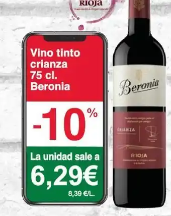 Vino tinto beronia