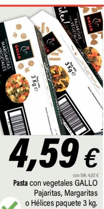 Cash Ifa Pasta Con Vegetales Gallo Pajaritas oferta