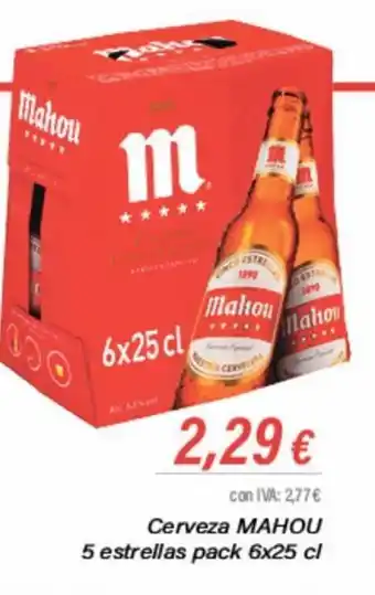 Cash Ifa Cerveza Mahou 5 Estrellas Pack 6 x 25cl oferta