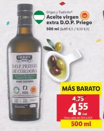 Lidl Aceite Virgen Extra D.O.P. Priego oferta