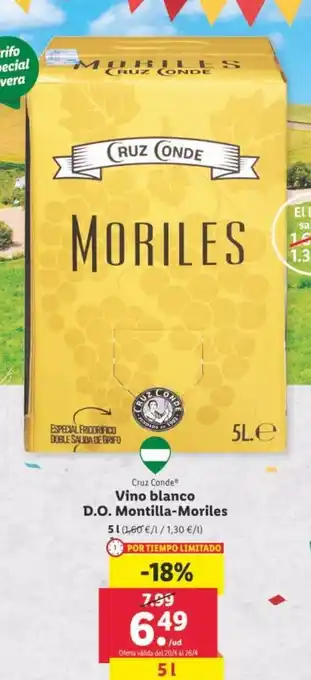 Lidl Vino Blanco D.O. Montilla-Moriles oferta