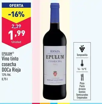 ALDI Vino tinto cosecha doca rioja epulum oferta