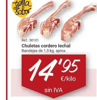 Makro Lechal Chuletas Cordero Bandejas de 1,5 kg. aprox. oferta