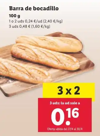 Lidl Barra de Bocadillo oferta