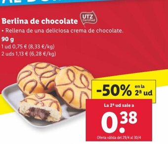 Lidl Berlina de Chocolate oferta