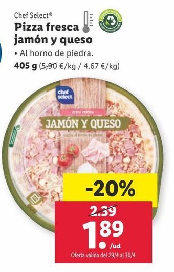 Lidl Pizza fresca chef select oferta