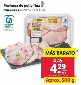 Lidl Pechuga de pollo oferta