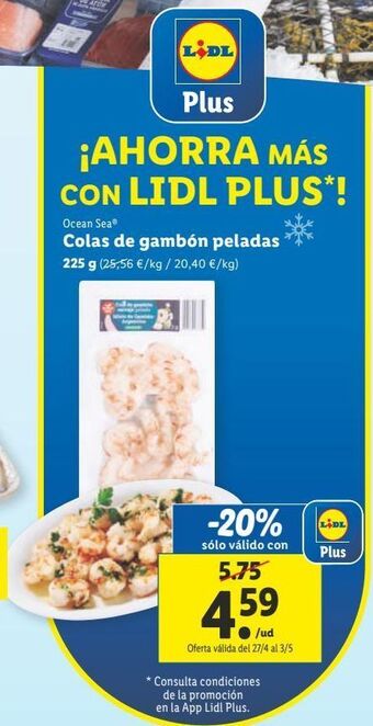 Lidl Colas de gamba ocean sea oferta