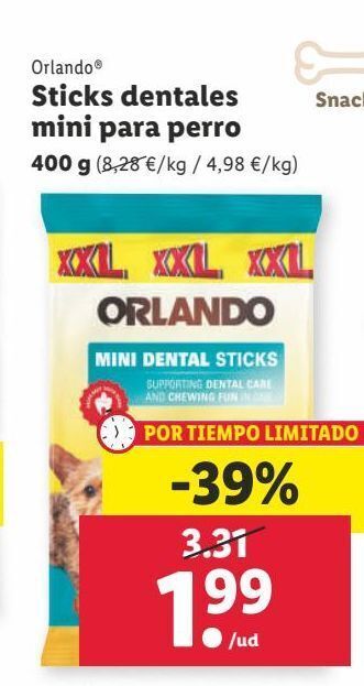 Lidl Snacks para mascotas orlando oferta