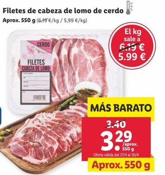 Lidl Cabeza de lomo oferta