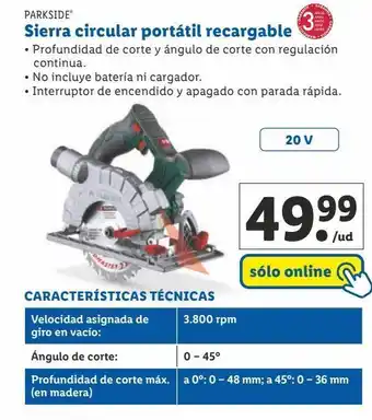 Lidl Sierra circular parkside oferta