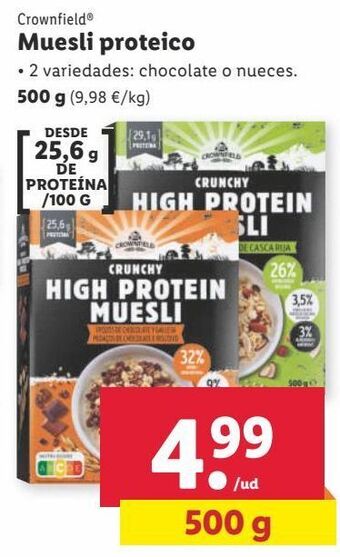 Lidl Muesli crownfield oferta