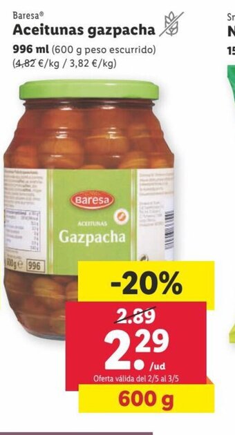 Lidl Aceitunas Gazpacha oferta