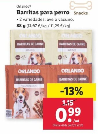 Lidl Barritas Para Perro oferta