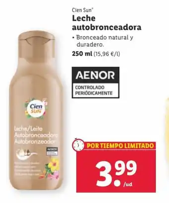 Lidl Leche Autobronceadora oferta