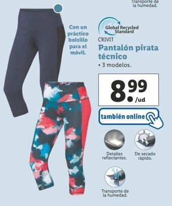 Lidl Pantalón Pirata Técnico oferta