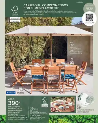 Carrefour Set Comedor Extensible Bali ∕ Parasol San Francisco ∕ Vajilla Coupe 18 Piezas Carrefour Home oferta