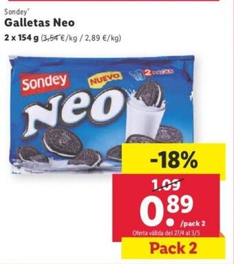 Lidl Sondey Galletas Neo oferta