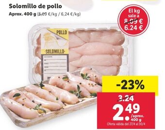 Lidl Solomillo de Pollo oferta