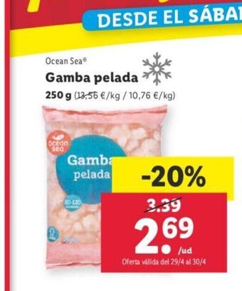 Lidl Ocean Sea Gamba Pelada oferta