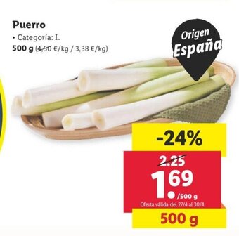 Lidl Puerro oferta