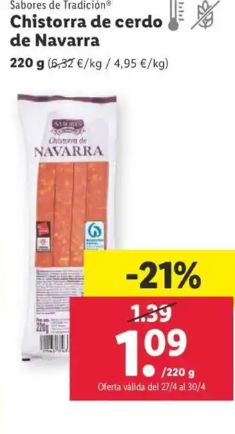 Lidl Christorra De Cerdo De Navarra oferta