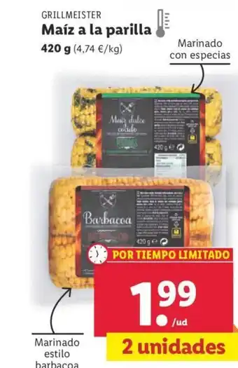 Lidl Grillmeister Maíz A La Parilla 420g oferta