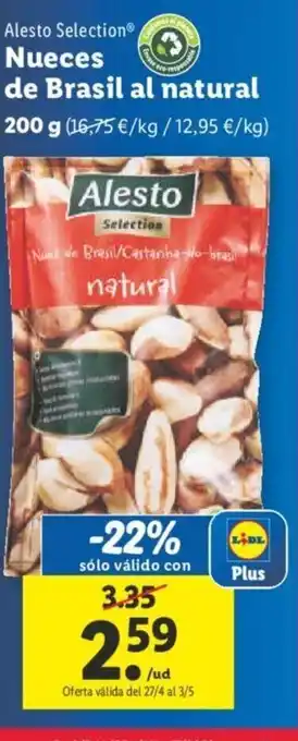 Lidl Nueces De Brasil Al Natural 200g oferta