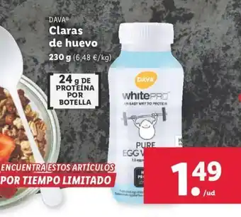 Lidl Dava Claras De Huevo 230g oferta