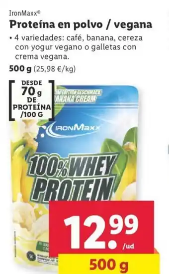 Lidl Ironmaxx Proteína En Polvo/ Vegana oferta