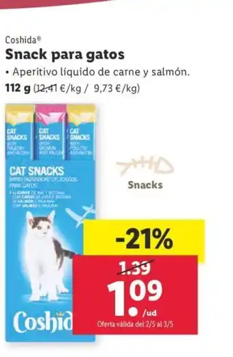 Lidl Coshida Snack Para Gatos oferta