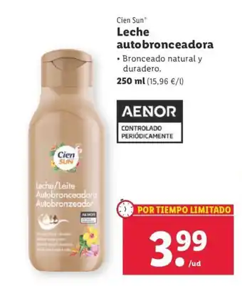 Lidl Cien Sun Leche Autobronceadora oferta