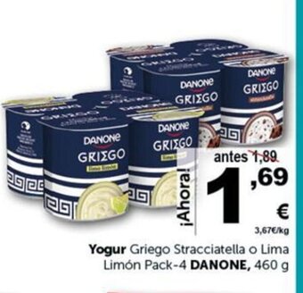 Masymas Yogur Griego Stracciatella o Lima Limón Pack-4 Danone oferta